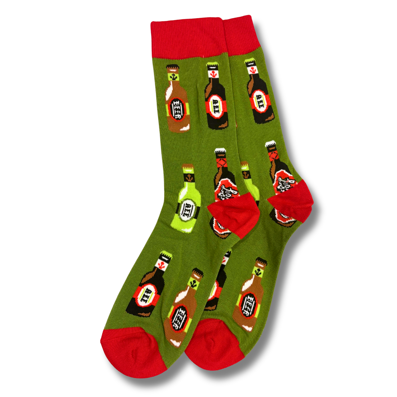 Green Beer Bottle Ale Socks