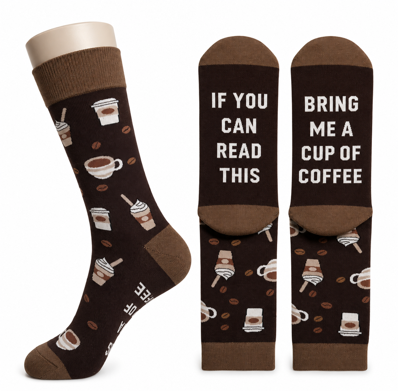 Brown Coffee Cup Socks