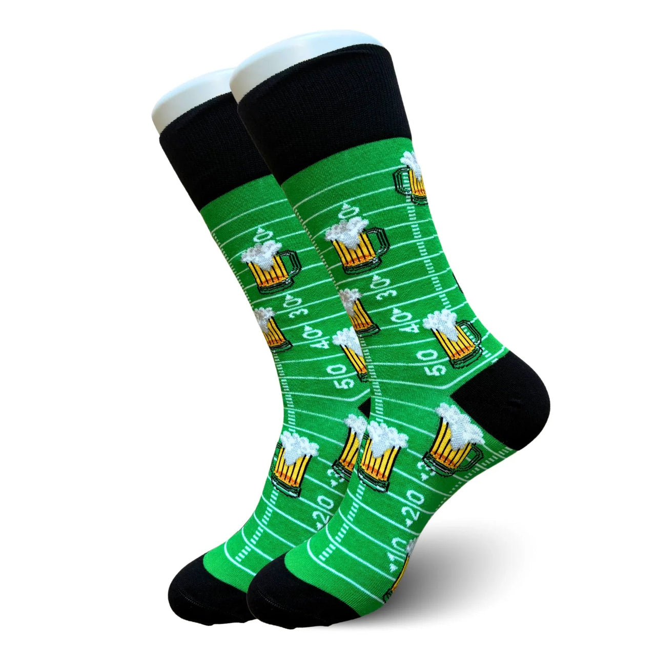 Green Football Field Beer Socks