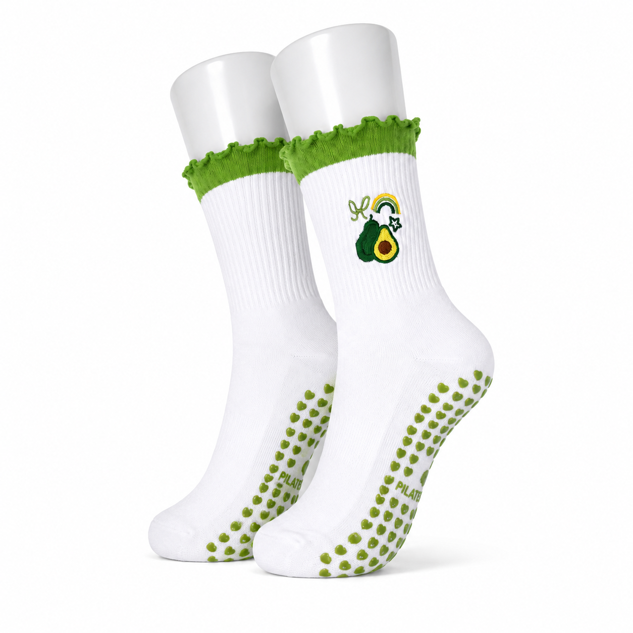 Avocado Rainbow Pilates Socks