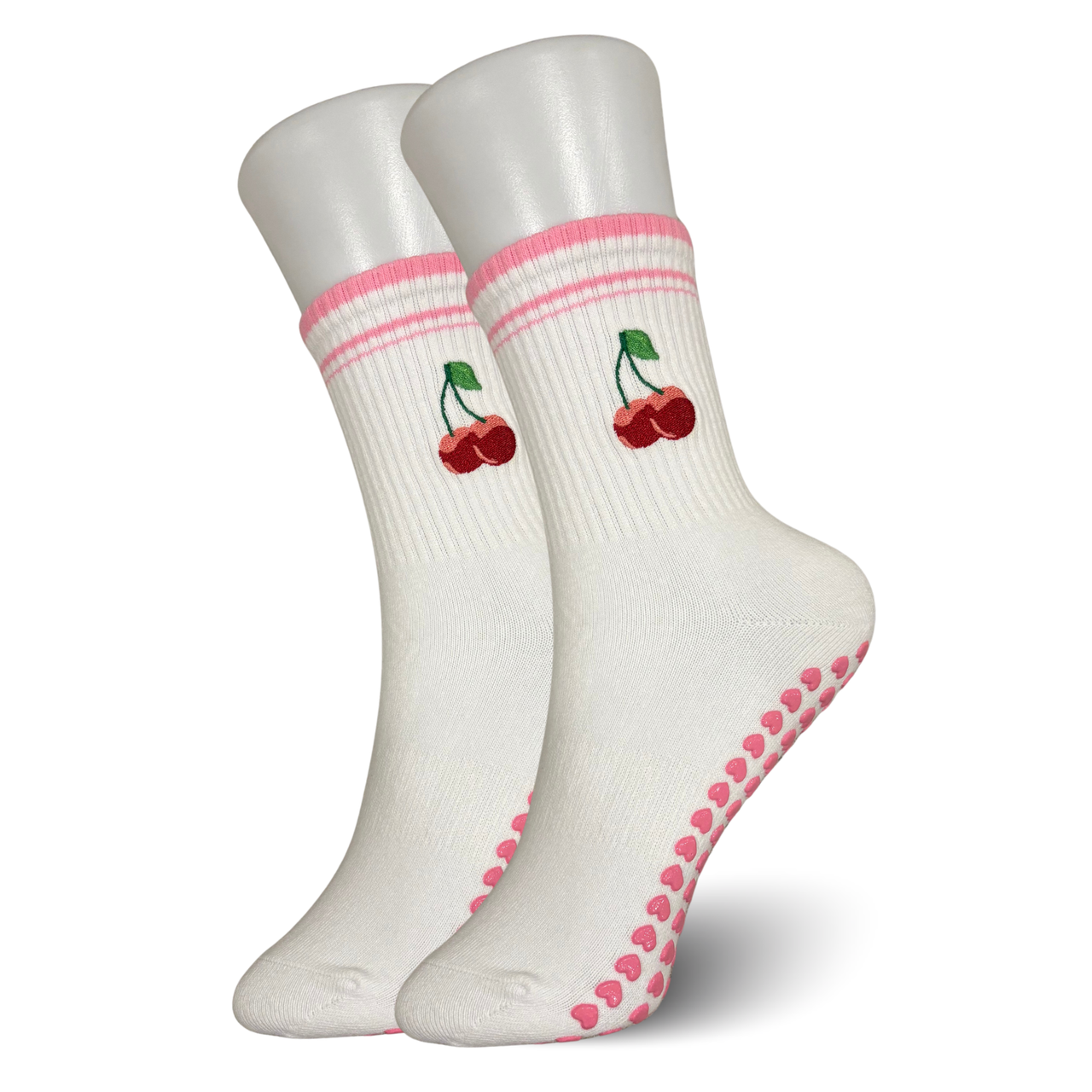 Cherry Pilates Socks
