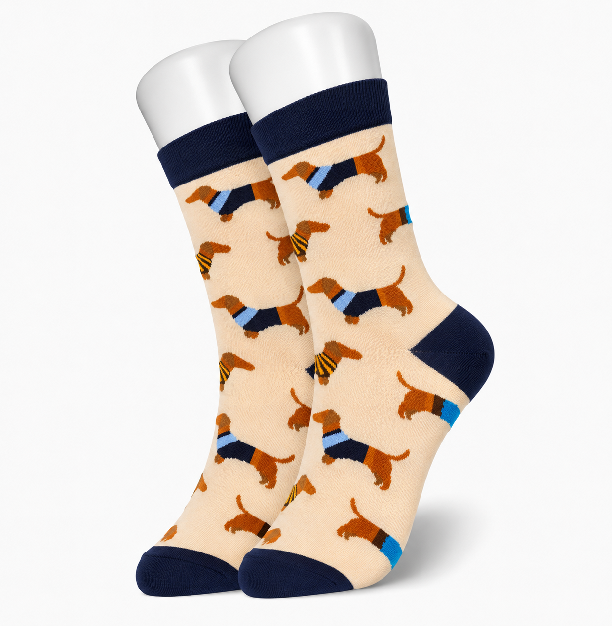 White Wiener Dog Socks