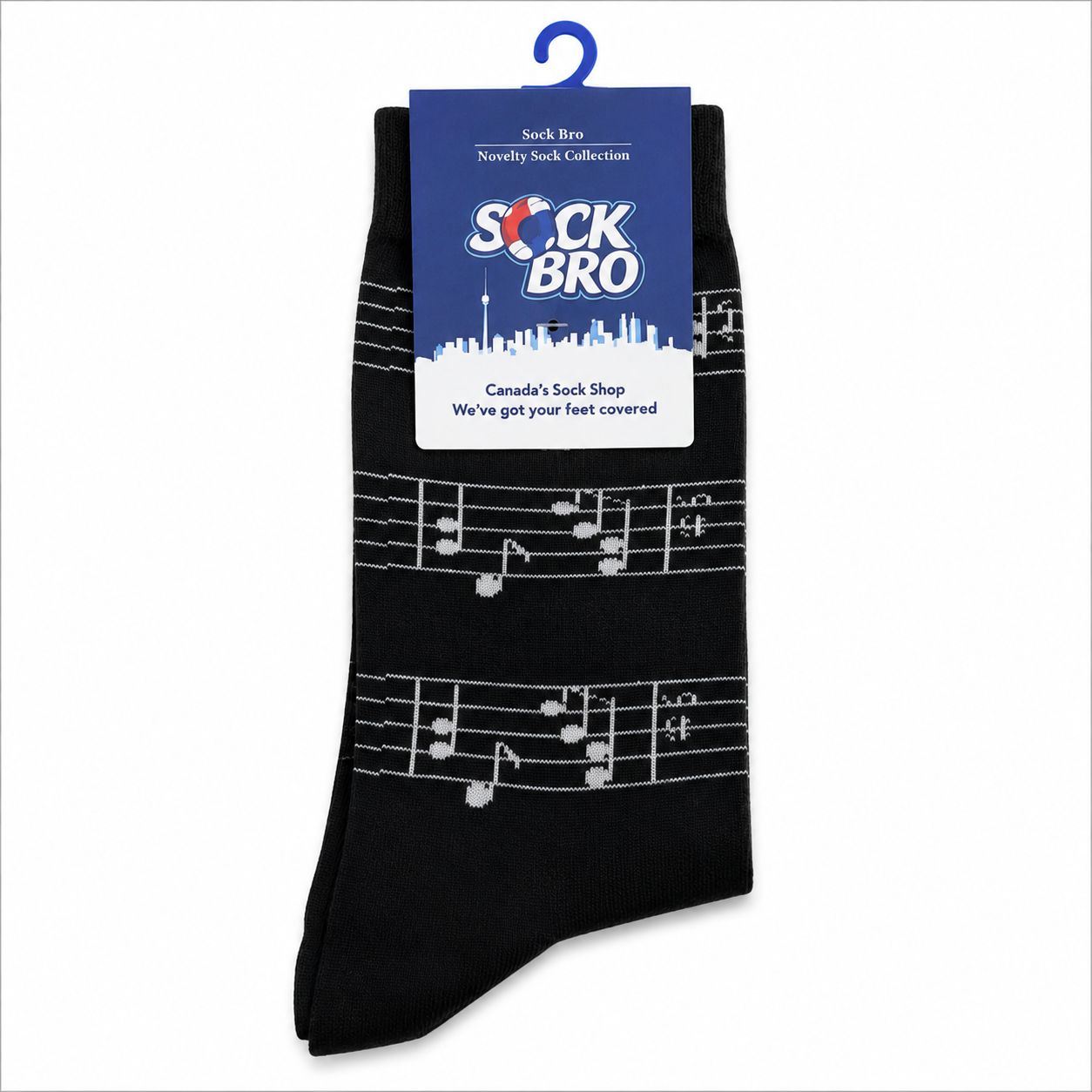Black and White Music Note Socks