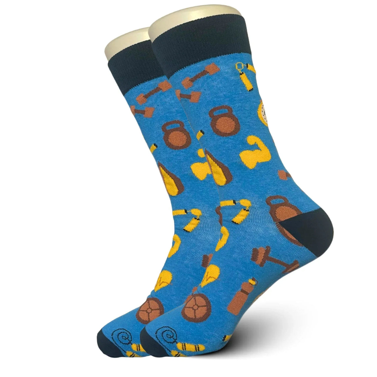 Blue Weight Lifter Socks