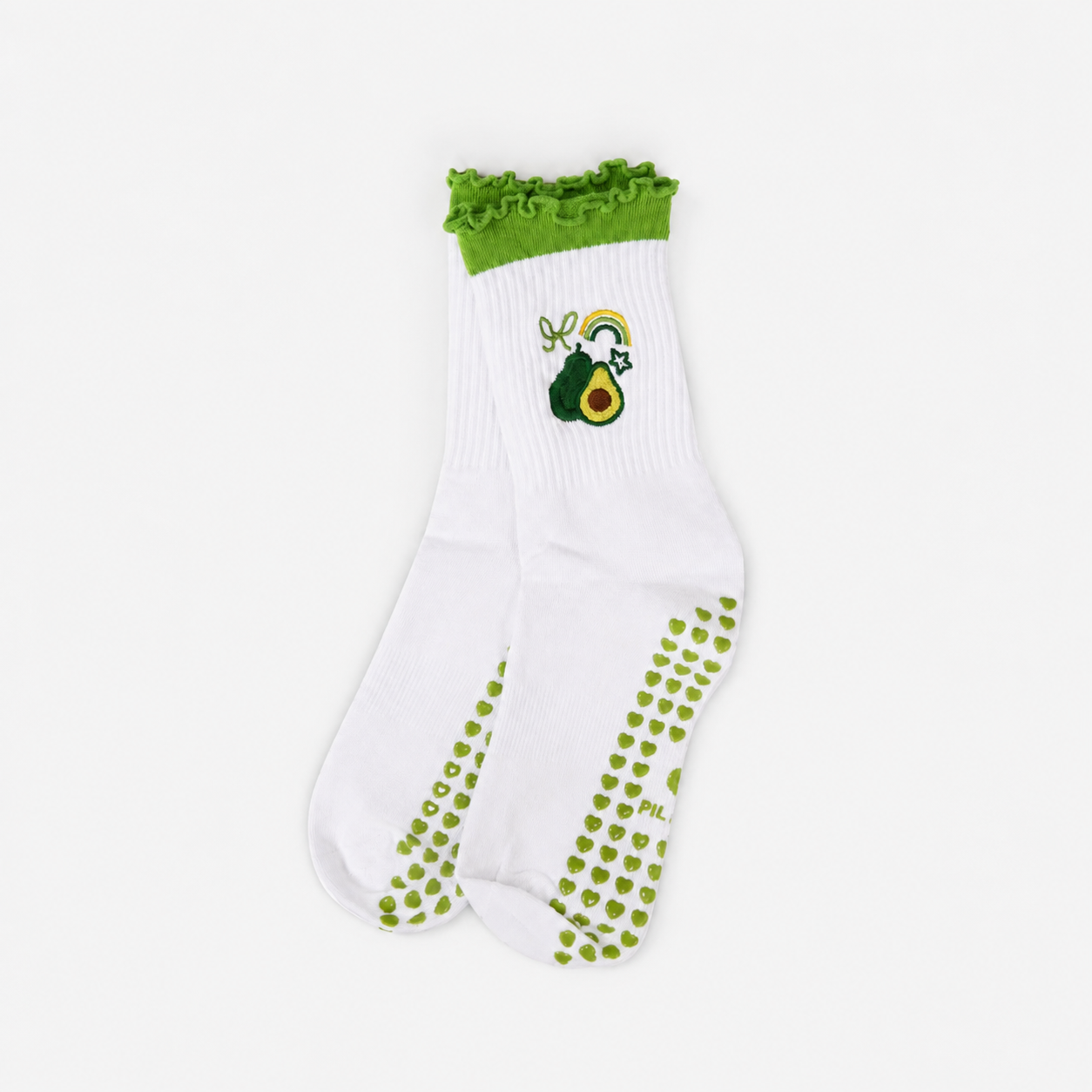 Avocado Rainbow Pilates Socks