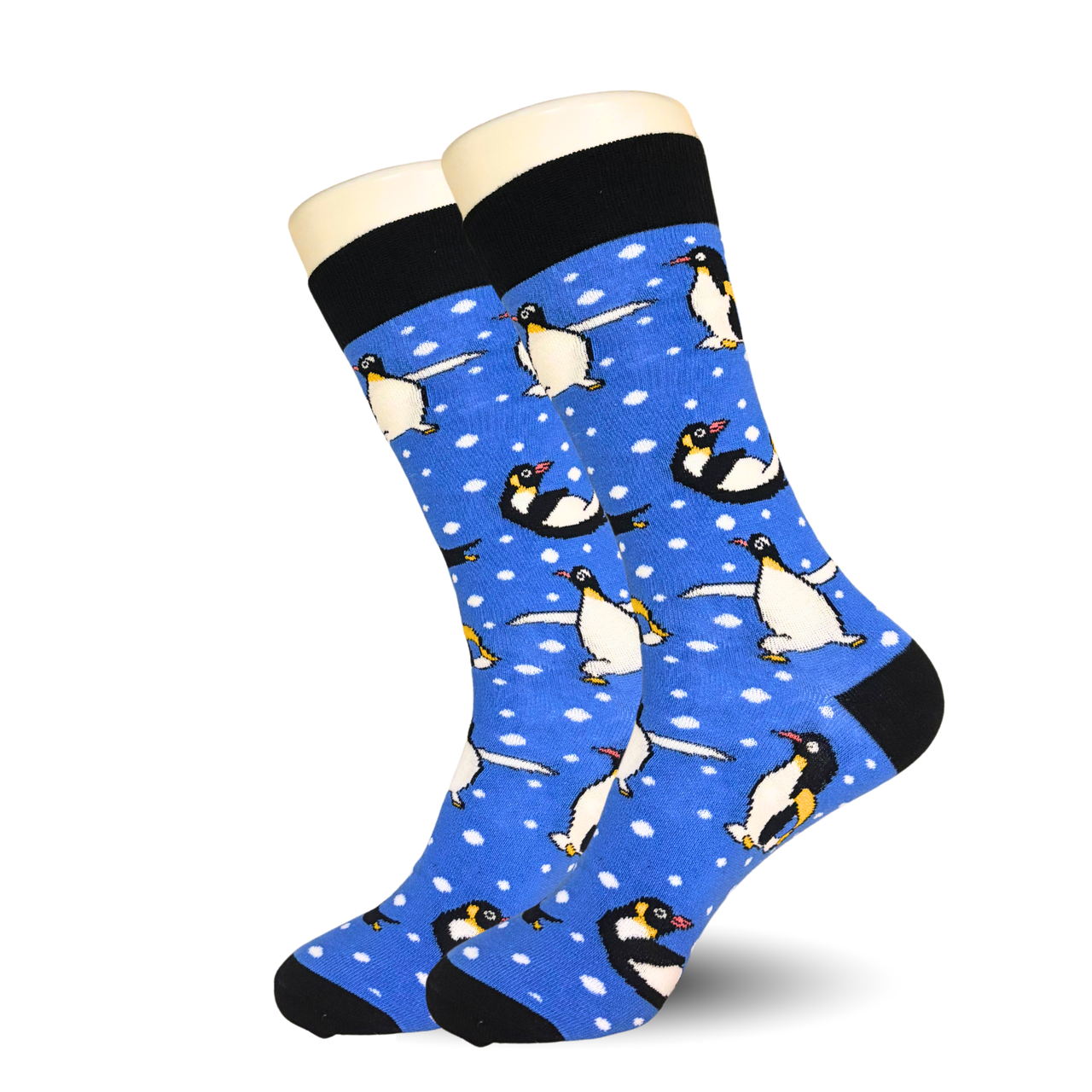 Blue Sliding Penguin Socks