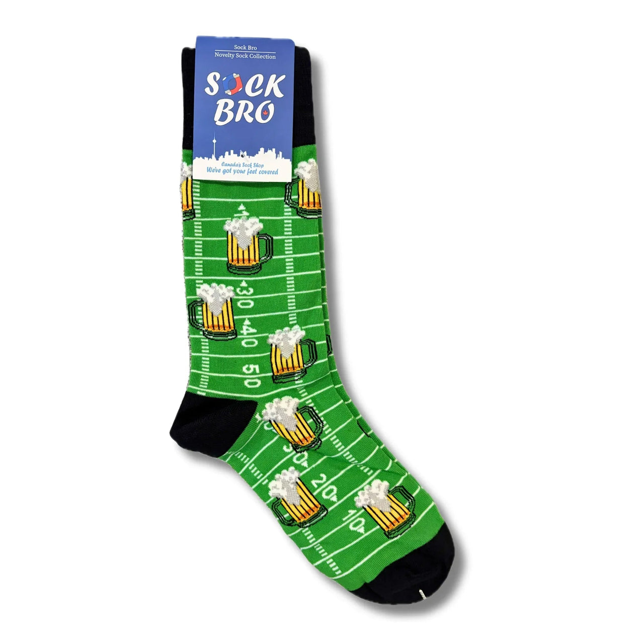 Green Football Field Beer Socks