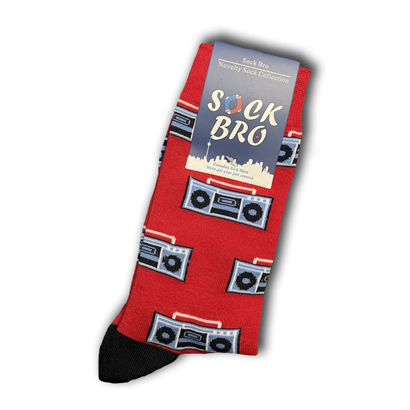 Red Boom Box Socks