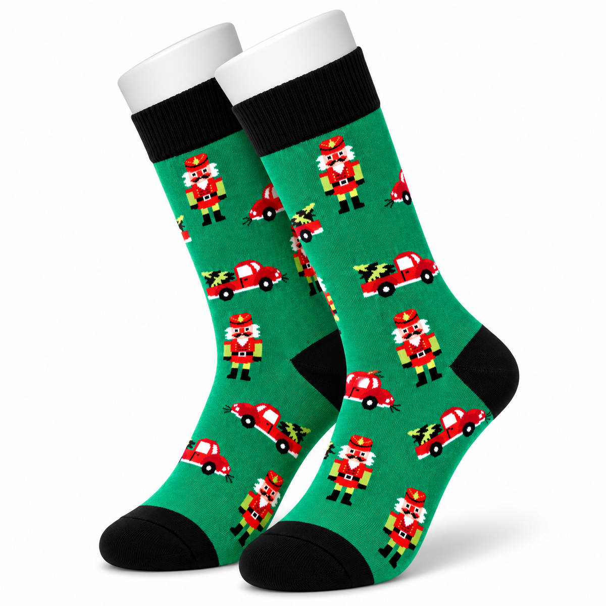 Christmas Tree Car and Nutcracker Socks
