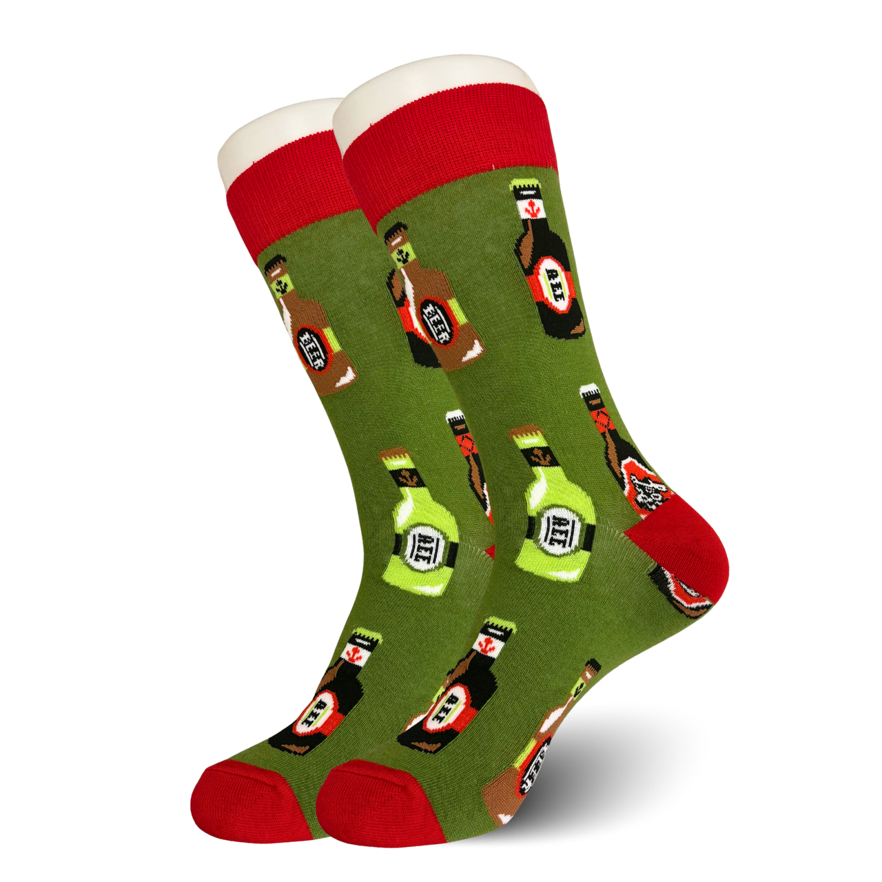 Green Beer Bottle Ale Socks