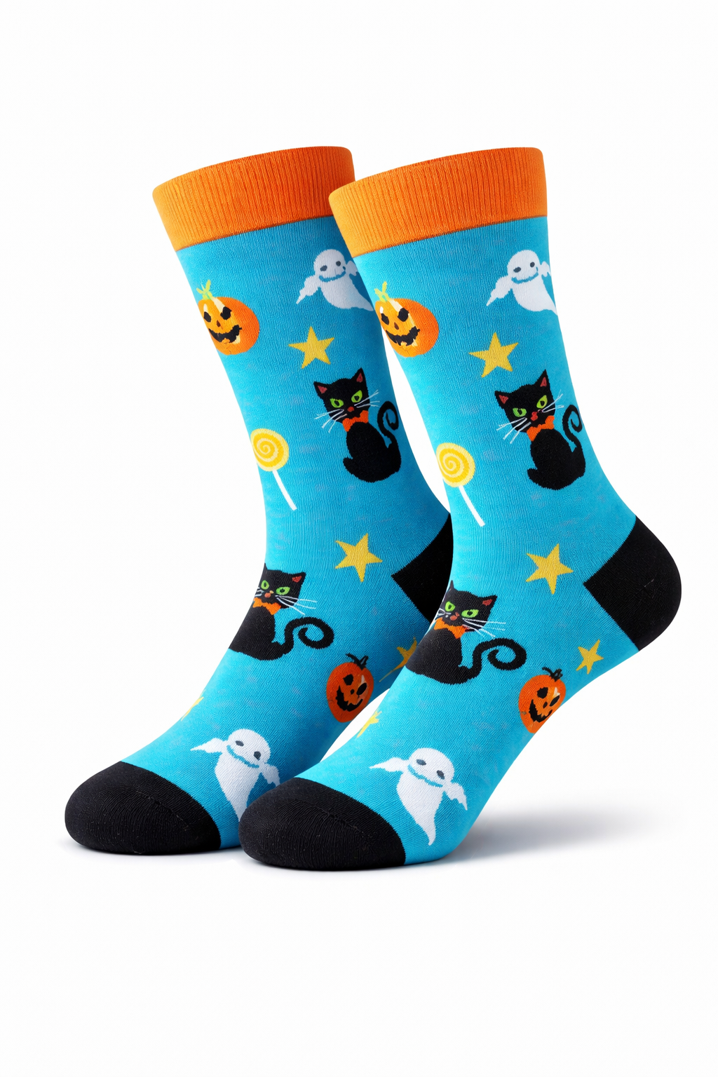 Blue Cat Ghost Socks