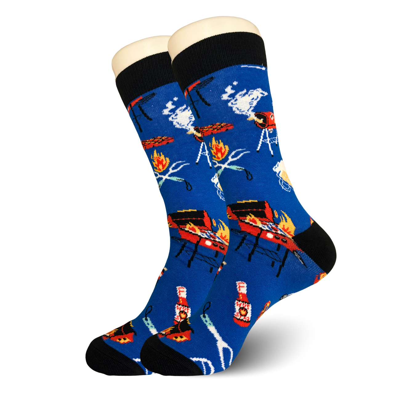 Blue BBQ Smoker and Beer Socks
