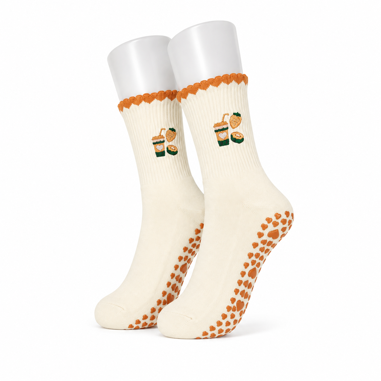 Strawberry Smoothie and Donut Pilates Socks
