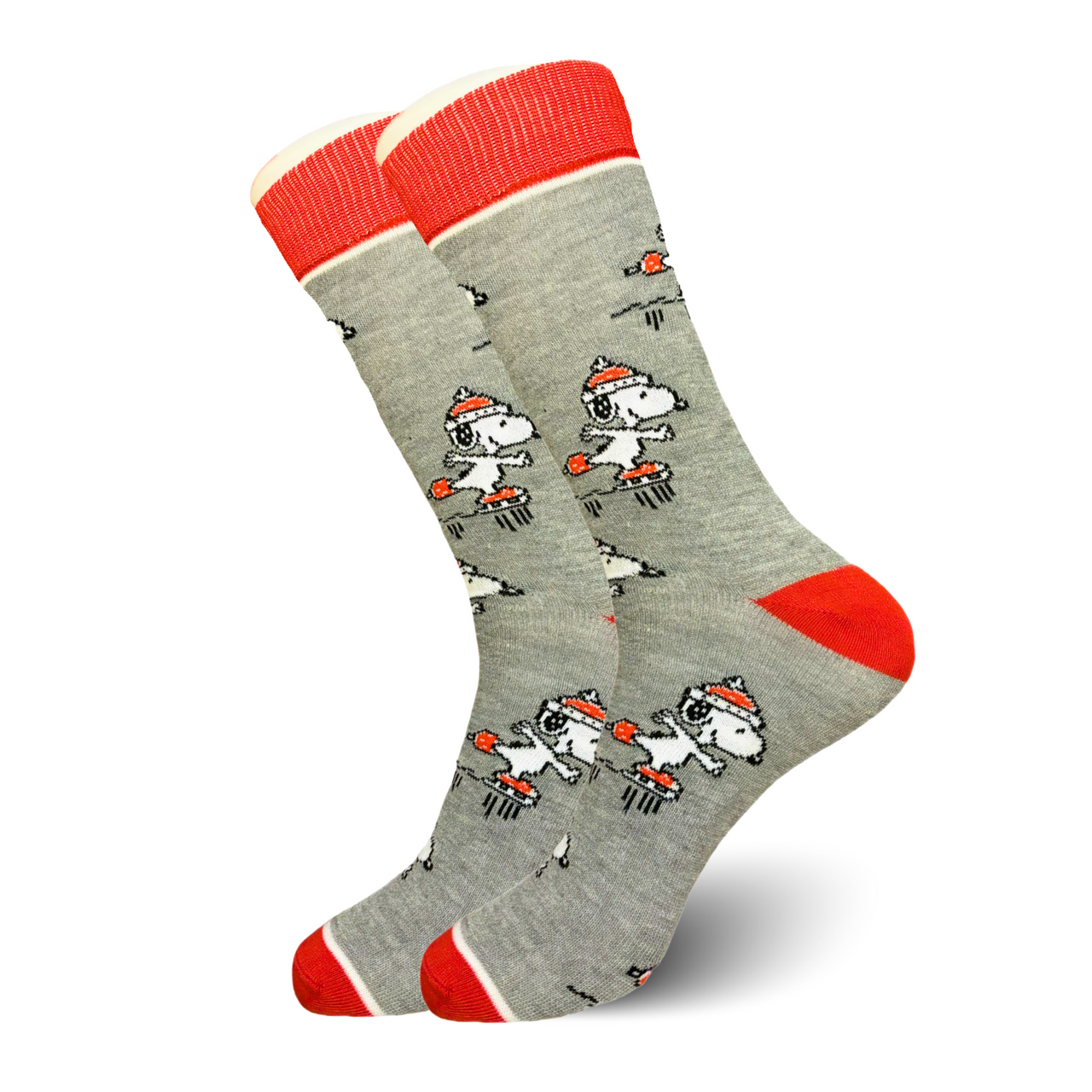Grey Snoopy Skating Socks