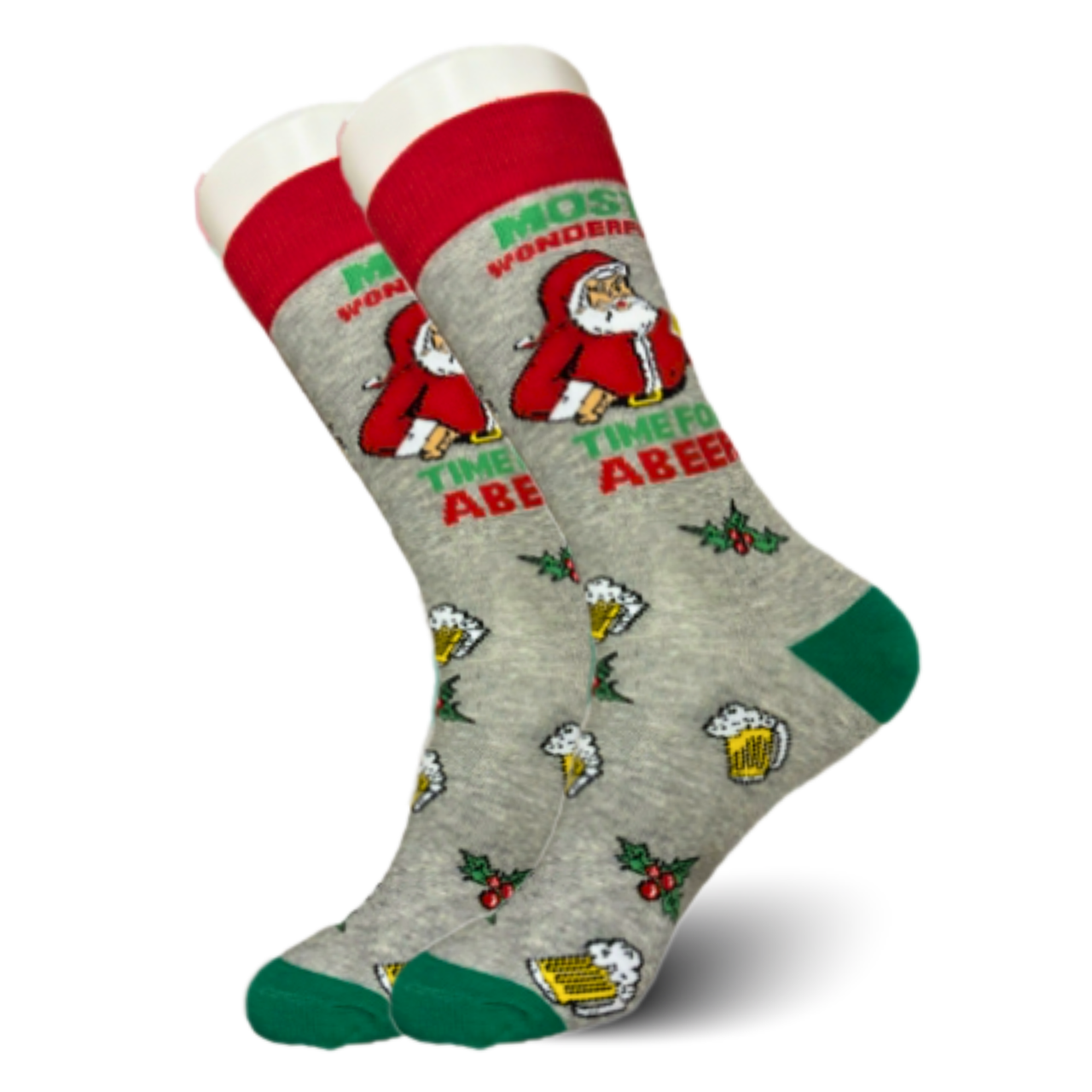 Grey Santa Beer Socks