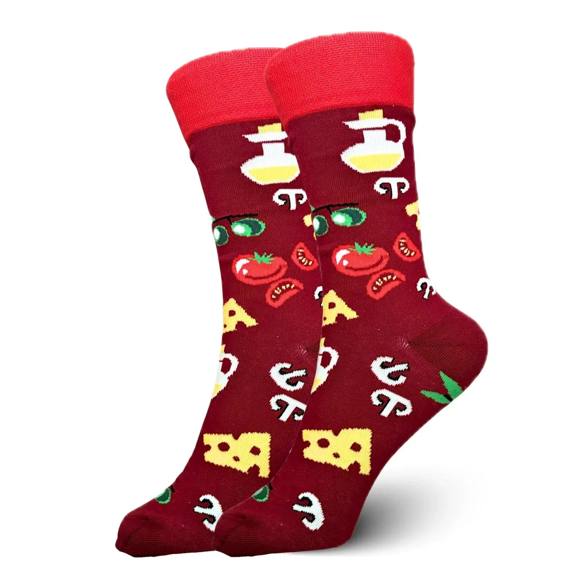 Red Pizza Topping Socks
