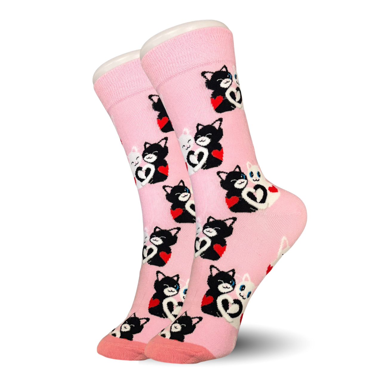 Pink Cat Heart Socks