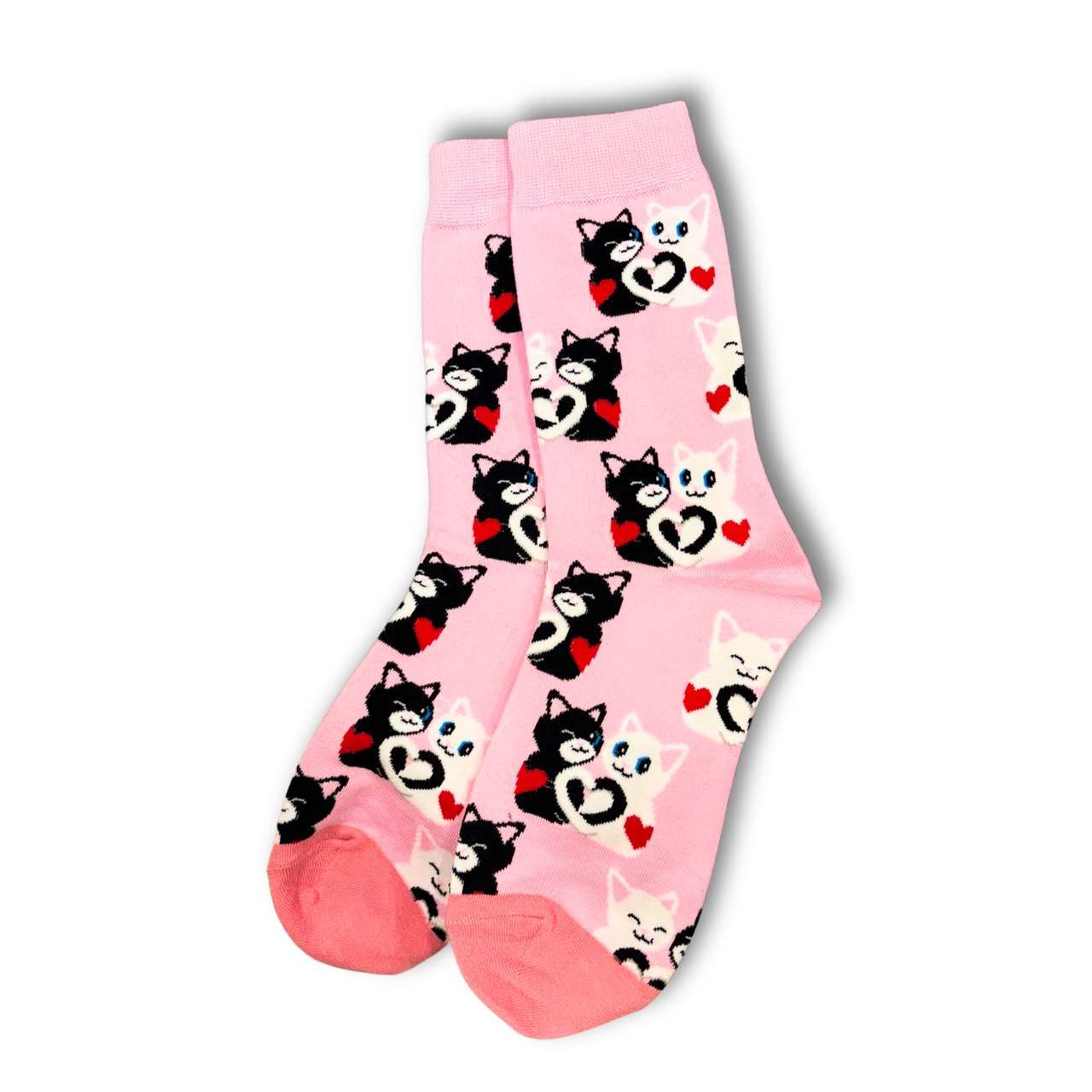 Pink Cat Heart Socks
