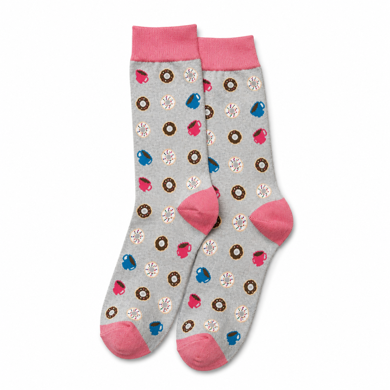 Pink Coffee and Donuts Socks