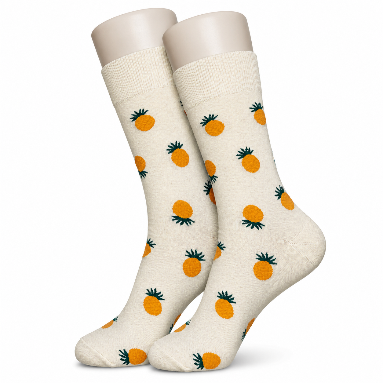 White Crew Pineapple Socks
