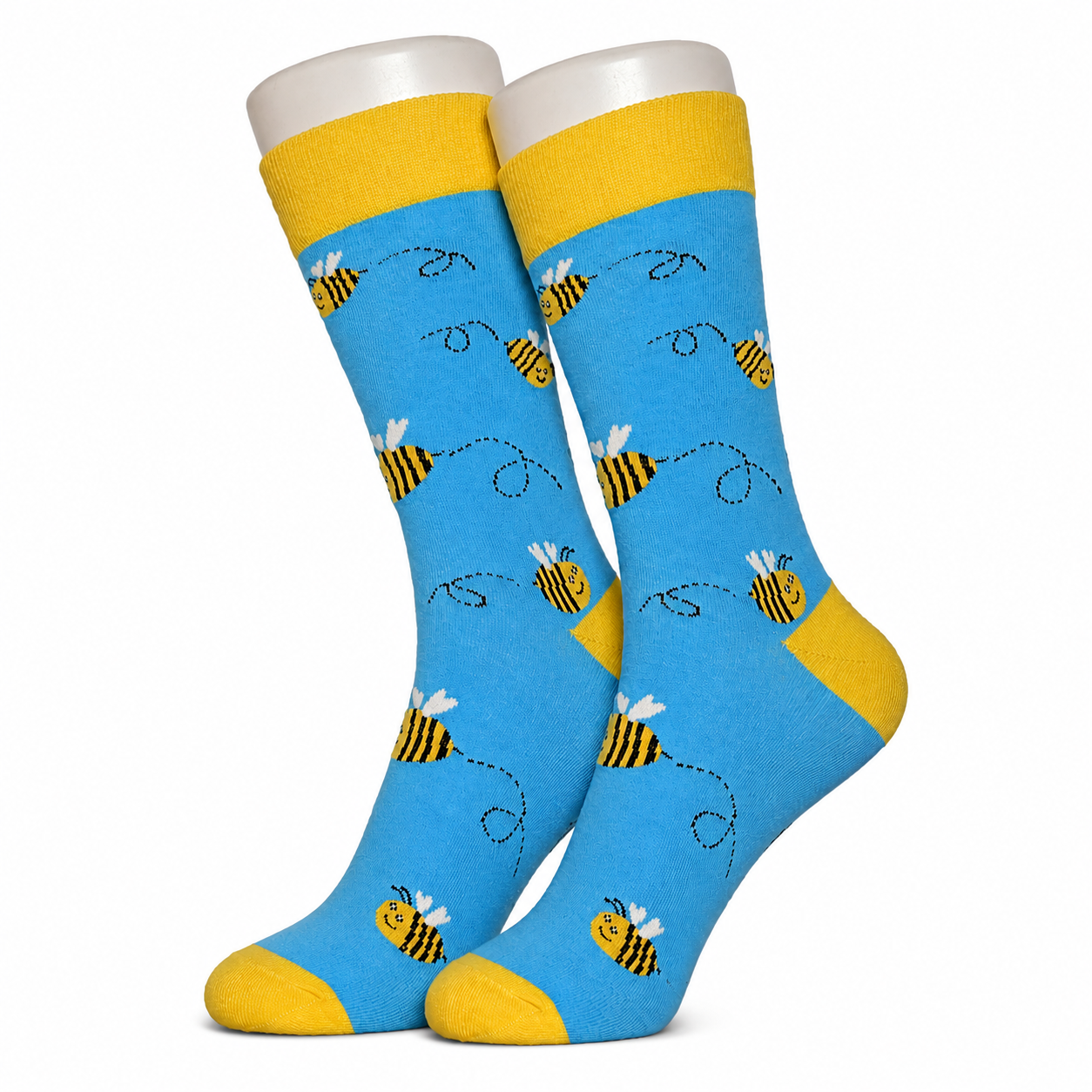 Blue Bumble Bee Socks