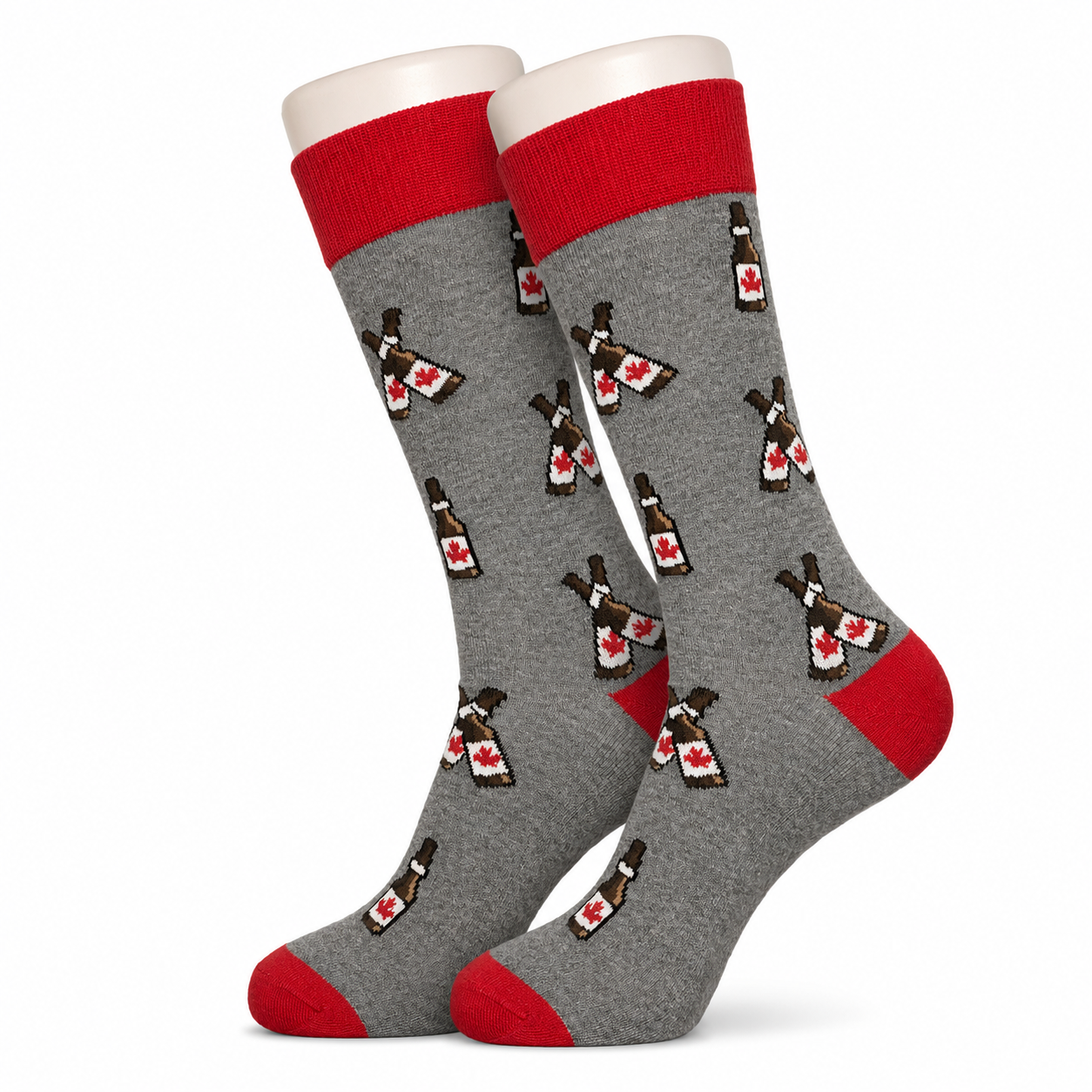 Grey Canadian Beer Socks