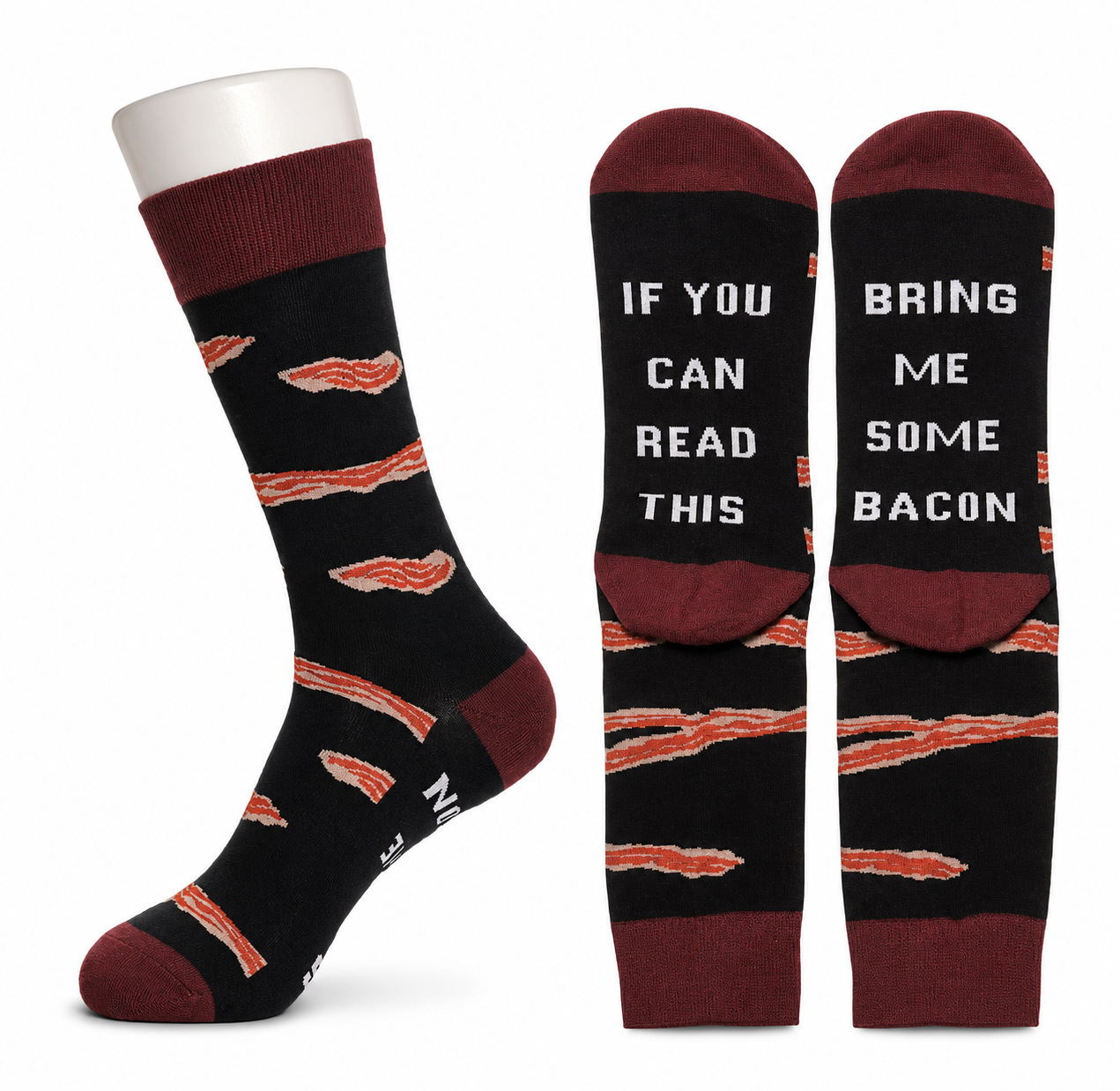 Black Bring Me Bacon Socks