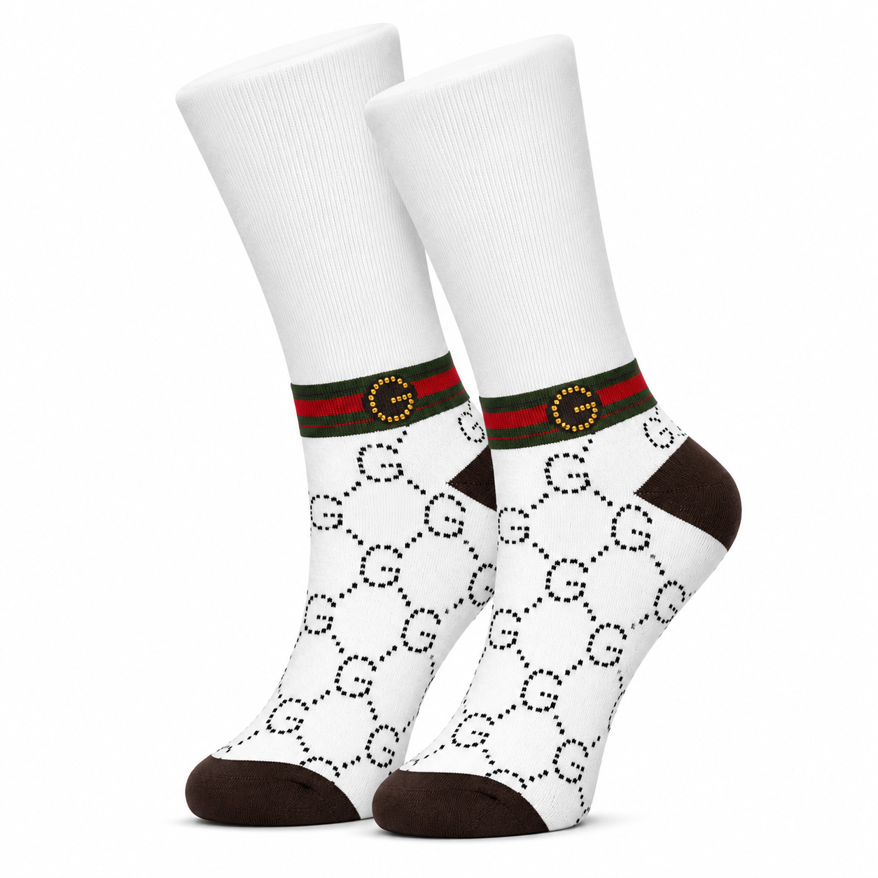 White Designer Ankle Socks