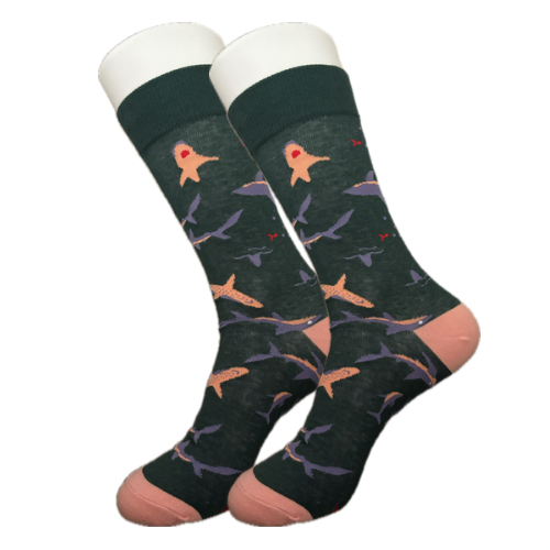 Green Shark Socks