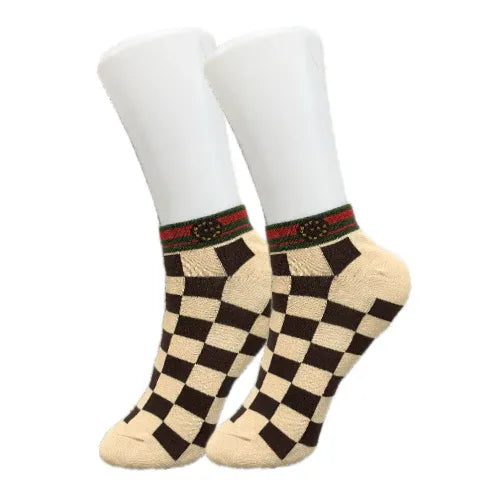Checkered Designer Ankle Socks