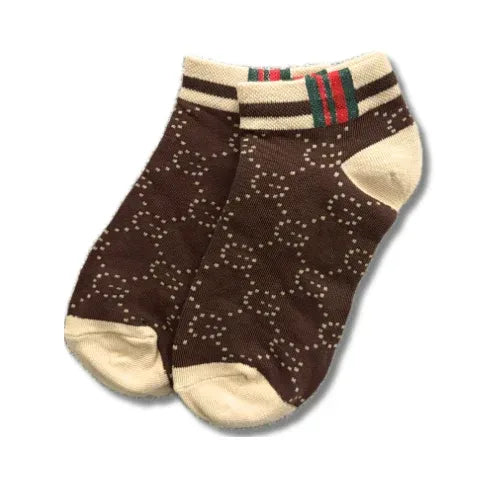 Brown Designer Ankle Socks
