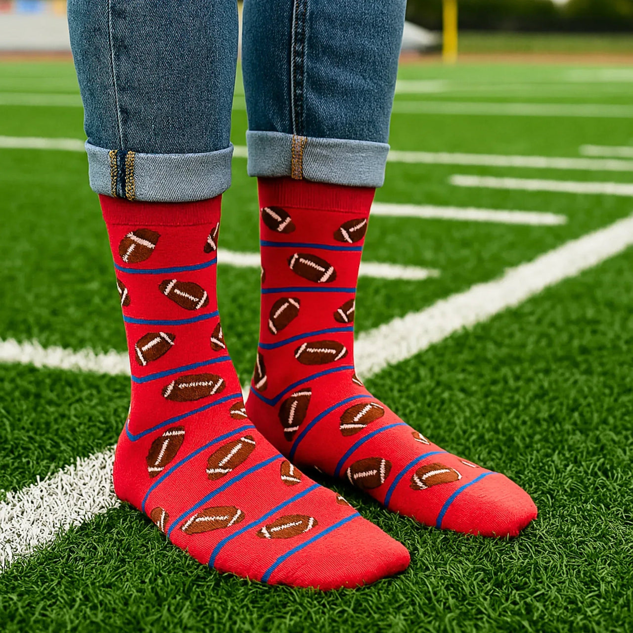 Red Football Socks