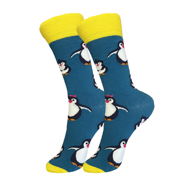 Blue Penguins with Bows Socks