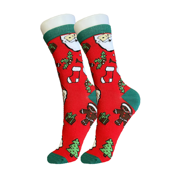 Red Festive Christmas Socks
