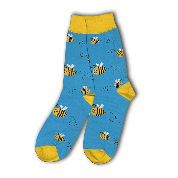 Blue Bumble Bee Socks