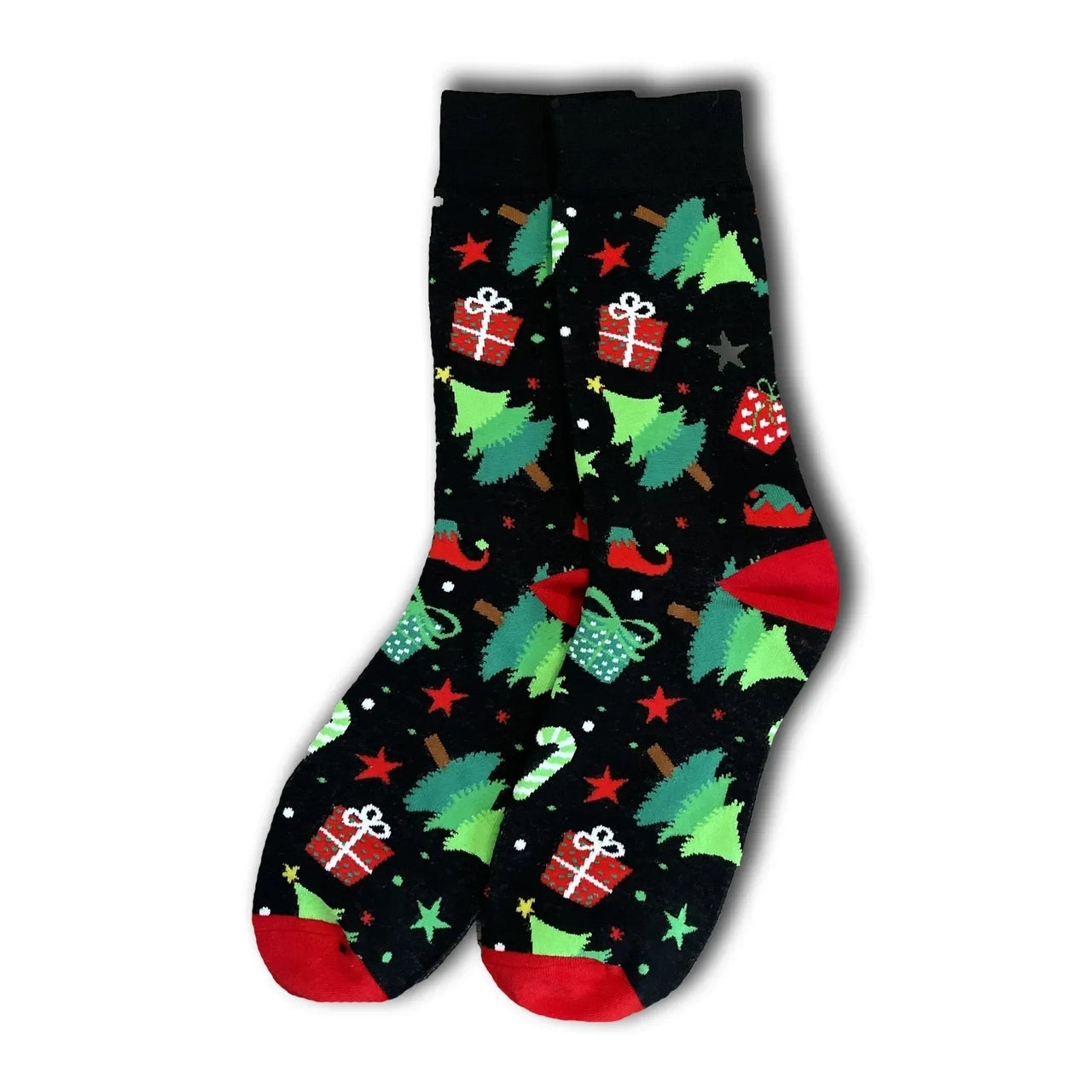 Black Christmas Tree Socks