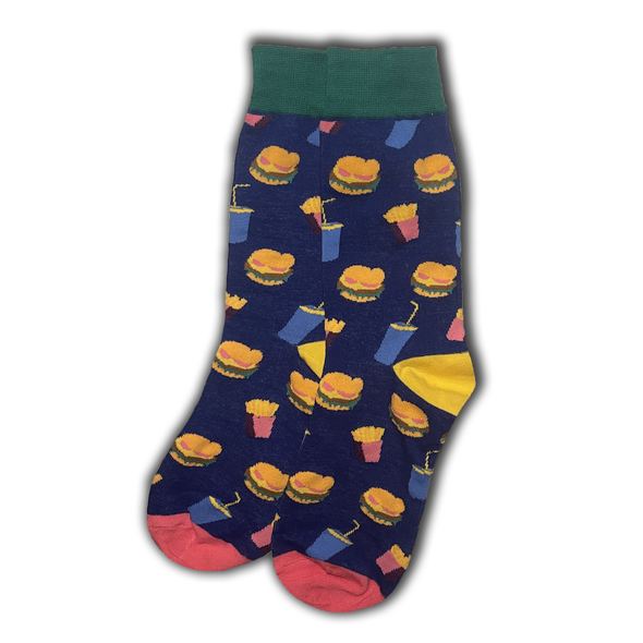 Blue Burgers and Fries Socks