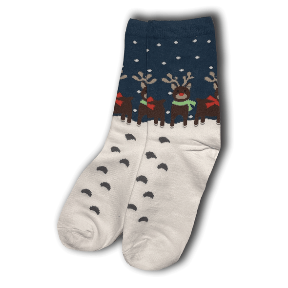 Blue Reindeer Socks