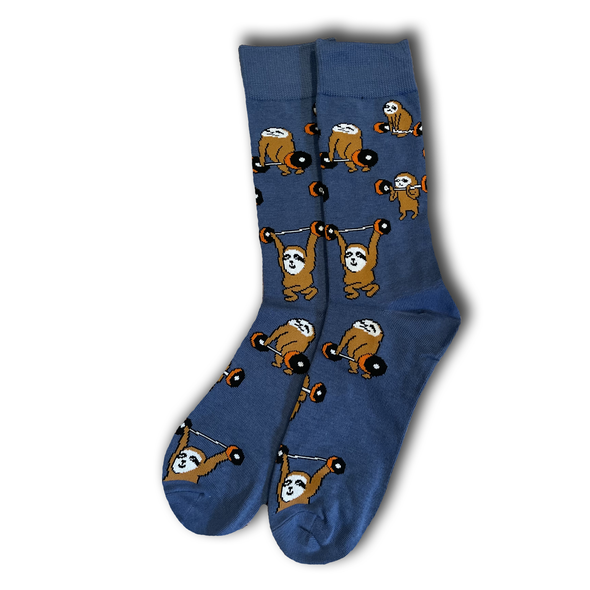 Blue Sloth Weightlifting Socks