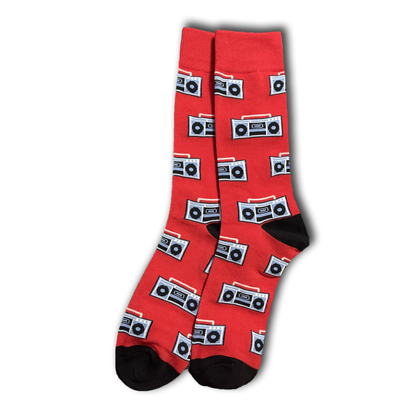 Red Boom Box Socks