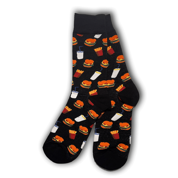 Black Burgers and Fries Socks