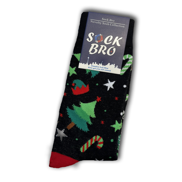 Black Christmas Tree Socks