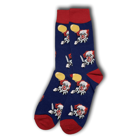 Blue Scary Clown Socks