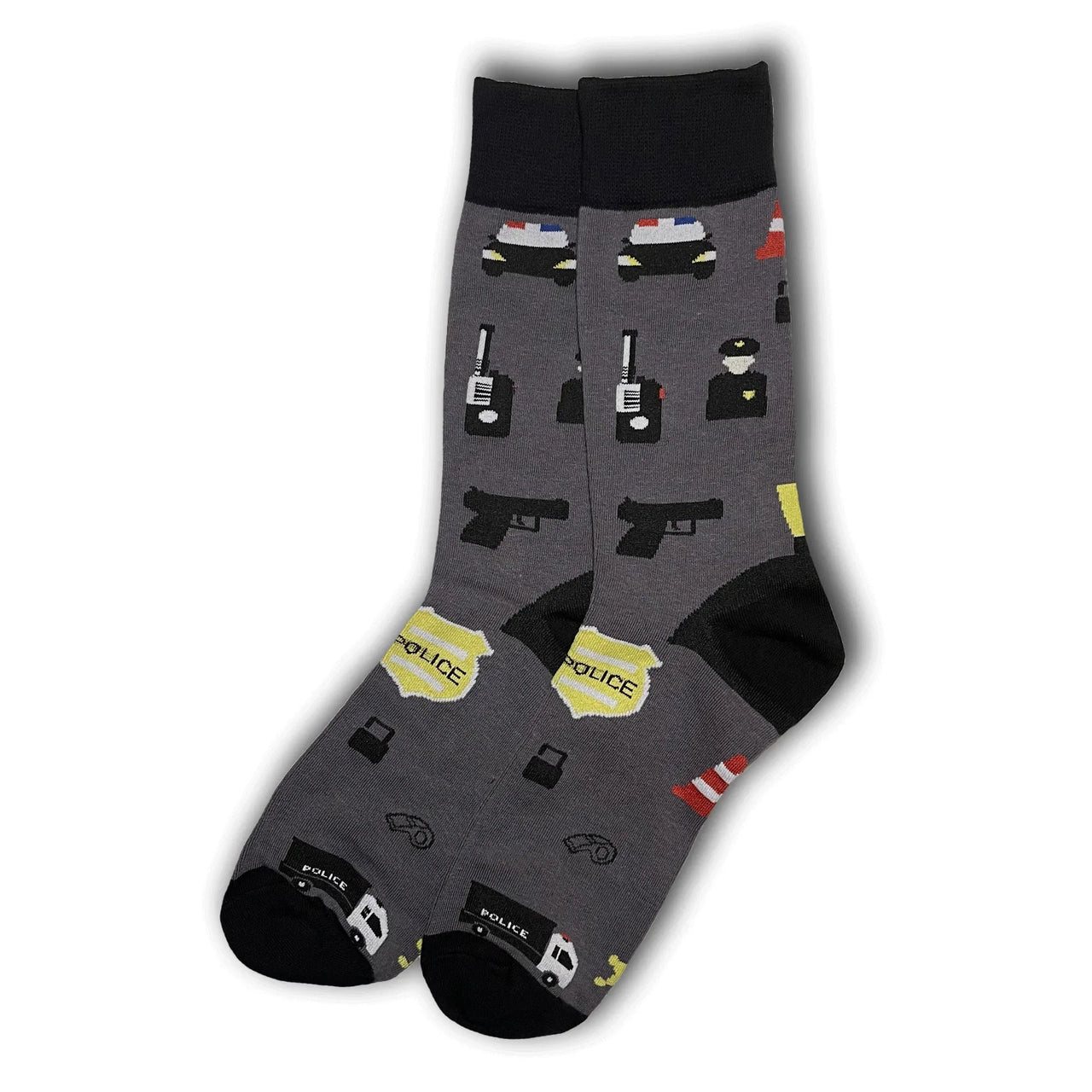 Grey Police Car Socks