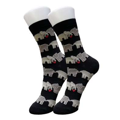 Grey Elephant Heart Socks
