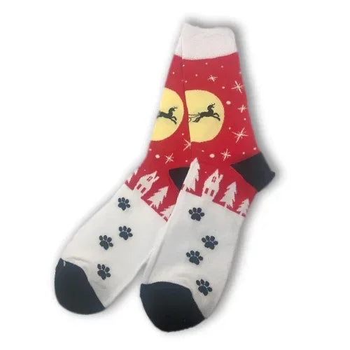 Flying Santa Christmas Socks