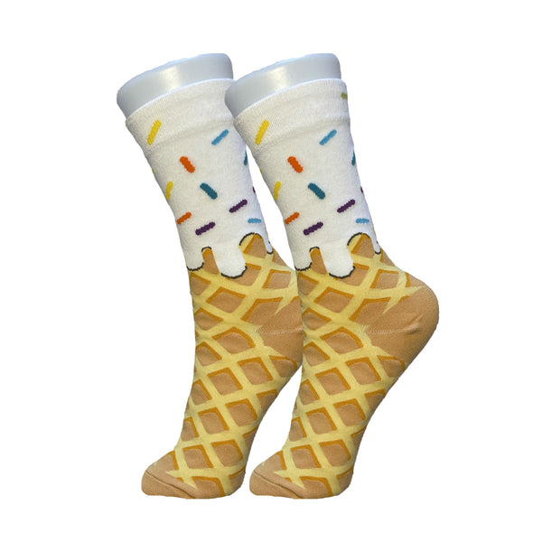 White Ice Cream Cone Socks