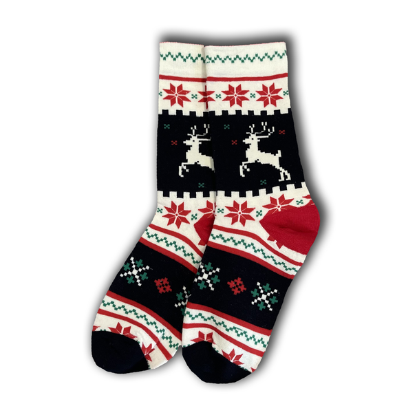 Red White and Black Christmas Socks