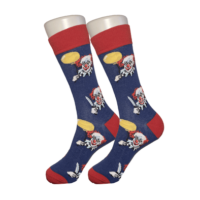 Blue Scary Clown Socks