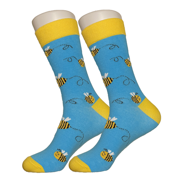 Blue Bumble Bee Socks - Sock Bro 